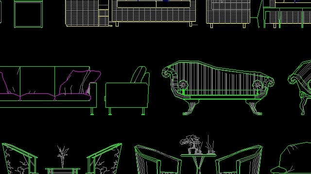 Bản autocad các mẫu ghế sofa thiết kế thông dụng - Ảnh 3